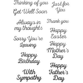 Sentiment Happy Easter Mother's Day Father's Day Happy Birthday Just for You with Sympathy Clear Stamps for Cards Making Decoration Clear Stamps and DIY Scrapbooking