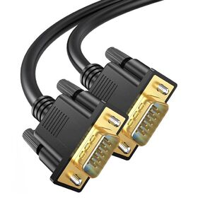 VGA Cables 6FT 5-Pack,VGA Monitor Computer Cable 1080P@60Hz Full HD 15pin Male to Male Shielded VGA Cord for Computer Monitor/PC/Laptops/TV/Projectors and More