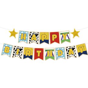 Cartoon Toy Birthday Happy Banner And Garland Cartoon Story Party Decoration Supplies Baby Shower Cartoon Story Party Supplies And Provisions Birthday Background Indoor And Outdoor Decoration