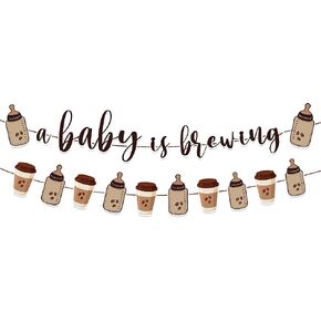 Coffee Theme Baby Shower Decorations Include A Baby is Brewing Baby Shower Banner Gender Reveal Theme Party Supplies