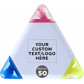 DISCOUNT PROMOS Custom Highlighters Set of 100, Personalized Bulk Pack - Durable Chisel Tip, Textbook Highlighters, Handy and Easy to Store - Flower