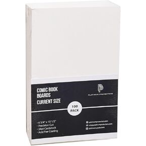 Comic Book Boards for Current/Modern (100-Count) Reusable White Storage Backing Boards Precision Cut