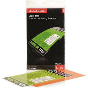 Swingline GBC 3200578 Laminating Pouches 3 mil 9 x 14 1/2 25/Pack