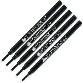 Pen Savings Combo Pack ، Monteverde G23 Rollerball Pens ، Point Point ، 5 Pack ، Bulk Colled (Black)