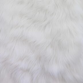 Faux Fake Fur Long Pile Luxury Shaggy/Craft, Sewing, Cosplay, Costume, Decorations / 60" Wide/Sold by PRECUT Piece (White, 58" W x 2" L/Fur Strip)