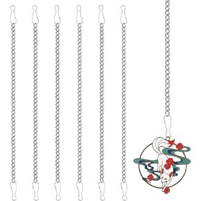 6 Pcs Stainless Steel Hanging Chains, Stain Glass Window Hanging Chain for Stained Glass Hanging Chains with Hooks Stained Glass Window Hangings Chain