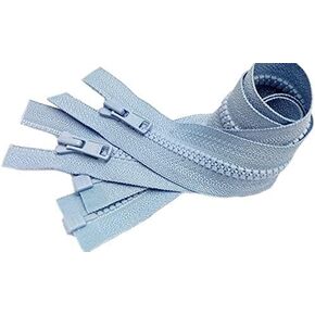 YKK #3 Molded Vislon Sky Blue Lightweight Jacket Separating Zipper - Choose Your Length - Color: Sky Blue #546 - Made in The United States (1 Zipper Per Pack) (36" Inches)