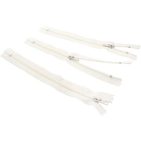 Skirt & Dress Nylon Coil Lightweight YKK Closed Bottom Zippers for Sewing Craft & Apparel - Choose Your Length - Color Off-White #841 - Made in The United States (3 Zippers Per Pack) (16" Inches)