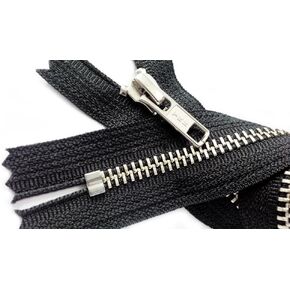 YKK® Sale 18" Nickel Metal Zipper YKK #5 Closed Bottom - Color 580 Black (1 Zippers/Pack)