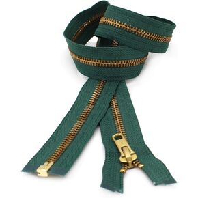 36" Medium Weight Jacket Zipper YKK #5 Brass ~ Separating ~ 530 Dark Green (1 Zipper/Pack)