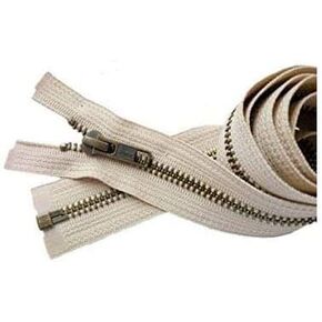 YKK®- Jacket Zippers YKK® #5 Antique Brass- Metal Teeth Separating for Crafter's Special Color Natural #572 Made in USA -Custom Length (18 inches)