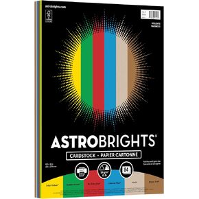 Astrobrights Colored Cardstock, Holiday Assortment, Letter (8-1/2" x 11"), 65 Lb, Pack Of 84 Sheets