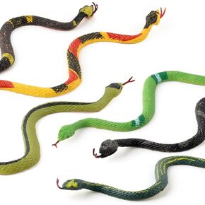 6pcs Big Fake Snakes Plastic Fake Animals April Fools Christmas Party Gags Gifts Pranks Kit for Adults