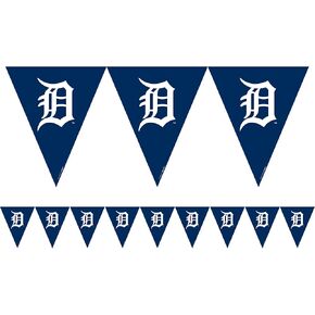 Detroit Tigers Blue & White Pennant Banner - (12 ft) 1 Count - Perfect For Game Day Parties & Events