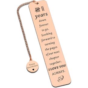 7 Year Anniversary Copper Gifts for Her Him 7th Anniversary Wedding Gifts for Couples Wife Husband - I Love You Gift Bookmark for Women Men Aniversario Gift 7 Years Down Forever to Go