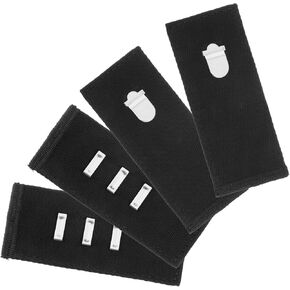 4 pcs Black Hook Waist Band Extenders Pants Waist Extenders with Metal Hook Adjustable Waistband Extender for Men Women, Pants, Jeans, Skirts, Trousers