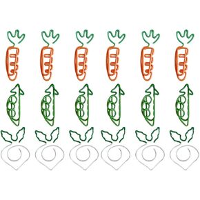 18 Pcs Carrot Paperclip Office Folders File Clips Document Clips The Office Decor Small Paper Clamp Pea Paper Clip Tiny Paper Clips Cute Paperclip Work Vegetable Metal White Radish