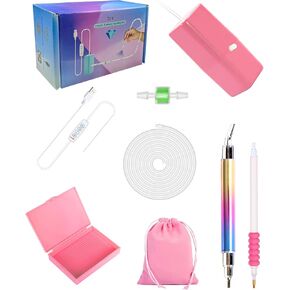 Maylatte Electric Vacuum Diamond Paint Pen, 3 Adjustable Suction Level, Diamond Art Painting Pen Without Wax, Diamond Painter Accessories Kit Tool for Setting AB Stones with Storage Tray(Purple)