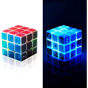 Cuberspeed Fluorescent Speed Cube 3x3 Glow in Dark Luminous Magic Cube Puzzle Toy Brain Teasers IQ Puzzles Game Toys