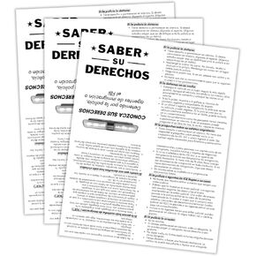 Spanish Know Your Rights When Stopped by ICE, Police, Immigration Agents, FBI 30pk Fold to Wallet Size Legal Reference for Law Enforcement Freedoms Basic ICE How To Deal
