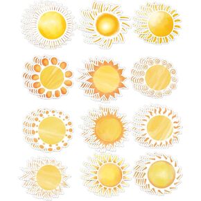 Gold Sun Cutouts Card Paper Sun Shape Cardstock 120 Pcs Die Cuts Double Sided Paper DIY Craft for Bulletin Board Summer Wall Party Home Supplies School Craft