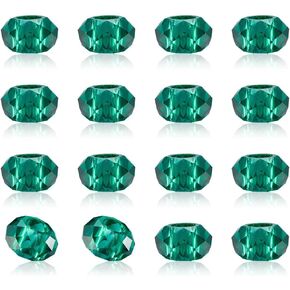KISSITTY 100pcs Clear Glass Faceted European Beads Bulk Crystal Large Hole Loose Rondelle Spacer Beads Slide Charms No Metal Core 14x8mm for DIY Bracelet Necklace Jewelry Crafts Making Hole:5mm