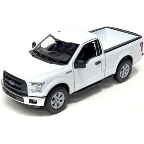 1:24 Scale Diecast Model Car Compatible with Welly 2015 Ford F-150 Regular Cab White 24063W