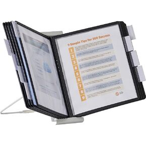 Durable InstaView 10-Section Desktop Reference System, Black