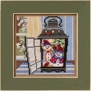 Mill Hill Snowman Lantern 2025 Buttons & Beads Winter Series Counted Cross Stitch Kit MH142536