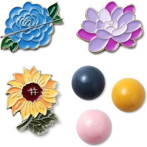 Luna cici 3Pieces Needle Minder for Sewing,Magnetic Needle Keeper for Cross Stitch,Cute Flower Cartoon Pin,Needle Holders for Embroidery,Needlework Storage Accessory, Gift for Cross Stitch Lovers
