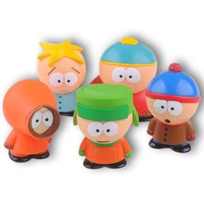 SOUTH PARK 5 Piece Figure Set Featuring Eric Cartman, Stan Marsh, Kyle Broflovski, Kenny McCormick and Butters Stotch, Figures Average 2.5" Inches Tall