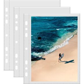 30-Pack 5"x7" Photo Sleeves for A5 6-Ring Binders and 3-Ring Mini Binders, 60 Pockets