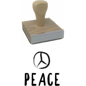 Infusion Peace Sign Rubber Stamp, 2 X 2'' Wood Stamp