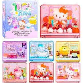 Hamee Sanrio Hello Kitty and Friends 'Me Time' Cute Building Blocks Blind Box – 1 Pc. Mystery Set (Birthday Gift, Party Favor, Gift Basket Filler, Stress Relief, Collectible Toy, Relaxation)