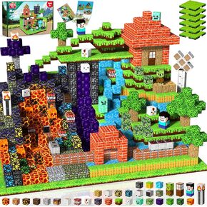 150 PCS Magnetic Blocks - Magnetic Building Block with 6 Baseplate, Stacking Magnets for Kids, Sensory Toy for Toddlers STEM Learning, Birthday Gifts for 3+ Years Old Boys Girls