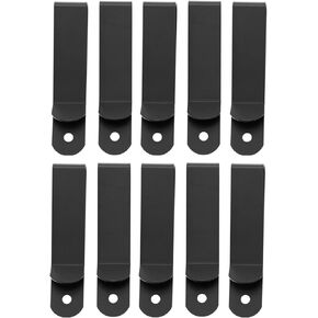 dophee 10Pcs Metal Belt Clip Holster Sheath Belt Clip Clasp Spring Hook Clamp Holders Versatile Buckle for Pockets Wallet Key Hooker DIY Accessories, 72x15mm/2.83"x0.59", Black