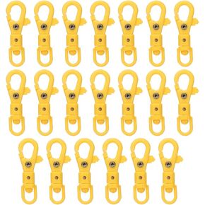 uxcell 20 Pcs Plastic Lobster Claw Clasps Swivel Lanyard Snap Hook Trigger Clips for Stretch Spring Keychain Ring Crafts Bag DIY Accessories, Black