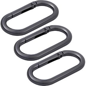 3pcs Oval Spring Ring Clips, Metal O Ring Snap Buckle Clasp for Backpacks Purse Bag Strap, Heavy Duty Carabiner Clips for Hiking Camping Fishing
