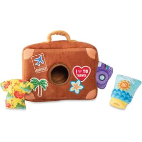 Fringe Studio Hide & Seek Burrow Plush Dog Toy Set, Pack Your Bags(289213), Multicolored