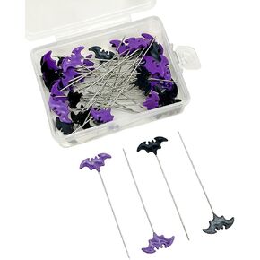 50/100pcs Dressmaking Pins Embroidery Patchwork Pins Accessories Halloween Bat Sewing Needle Sewing Tools Decoration Plastic 100#