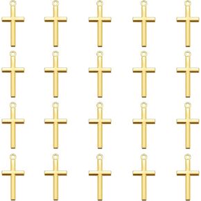 100Pcs Alloy Smooth Surface Pocket Cross Charm Small Crucifix Pendant Bulk for Crafts Keychain Diy Jewelry Making Supplies