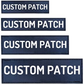 PawPawify Custom Name Patch for Dog Vest Harness Customizable Text Personalized Patches with Hook (Size C - 1.5 x 5" (2 Patches))
