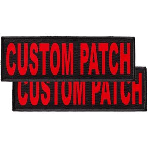 Dogline Custom Fluorescent Coral Text Patch for Vest Harness Or Collar Customizable Text Personalized Patches with Hook Backing Name Service Dog in Training Emotional Support (2 Patches) - 2" x 6"