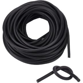 NBEADS 49 Feet Solid Rubber Cord, 6mm Thick Rubber Rope Round Cord Black Rubber Tube Beading Crafting Stretch String for DIY Craft Beading Necklaces