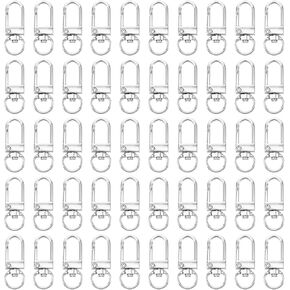 50 Pcs Swivel Lobster Claw Clasp Swivel Lanyards Trigger Snap Hooks Strap Keychain Hook for Jewelry Purse Making DIY Bags Key Rings Art Crafts Pet Collar Silver 1.38 × 0.39 × 0.16 Inches Zinc Alloy
