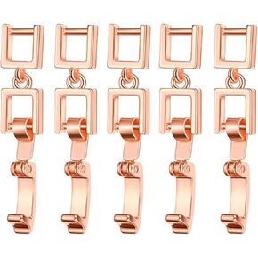5 Pcs Simple Necklace Bracelet Extenders Alloy Extension Fold Over Clasp for Bracelet Necklace and Jewelry Making Rose Gold Alloy