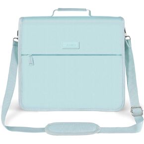 SUNEE Zipper Binder 3 Ring, 3 Inch O-Ring with Handle and Shoulder Strap, 600-Sheet Capacity, 5-Tab Expanding File Folder, Multi-Pockets for Middle School Organizer Binder with Zipper, Sky Blue