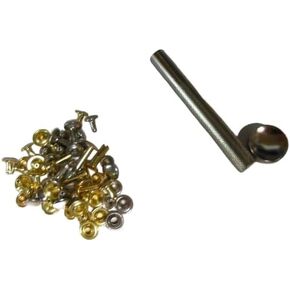PET ID Tags Rivet Pack with Rivet Punch for Brass Tags for Dog Collars