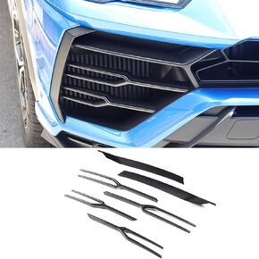 Spoiler Separator, Compatible with Lamborghini Urus 2018-2021 Carbon Fiber Car Front Bumper Grille Trim Car Front Fog Light Trim Sticker Accessories(Carbon Fiber Black)