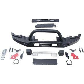 Spoiler Separator, Car Bumper Front Bumper Bull bar with U bar Offroad Parts Compatible with Jeep Wrangler JK 2007-2017 LantSun J063